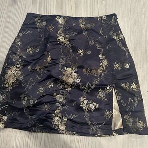 princess polly black silk skirt